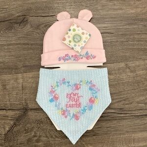 0-12 month my first Easter bib and hat set